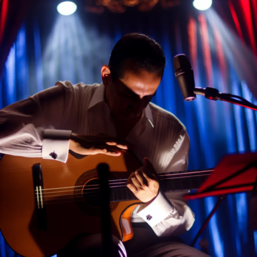 Zenész játszik MelodyFoorge hangszeren koncerten, összekötve a műhelyt a színpaddal