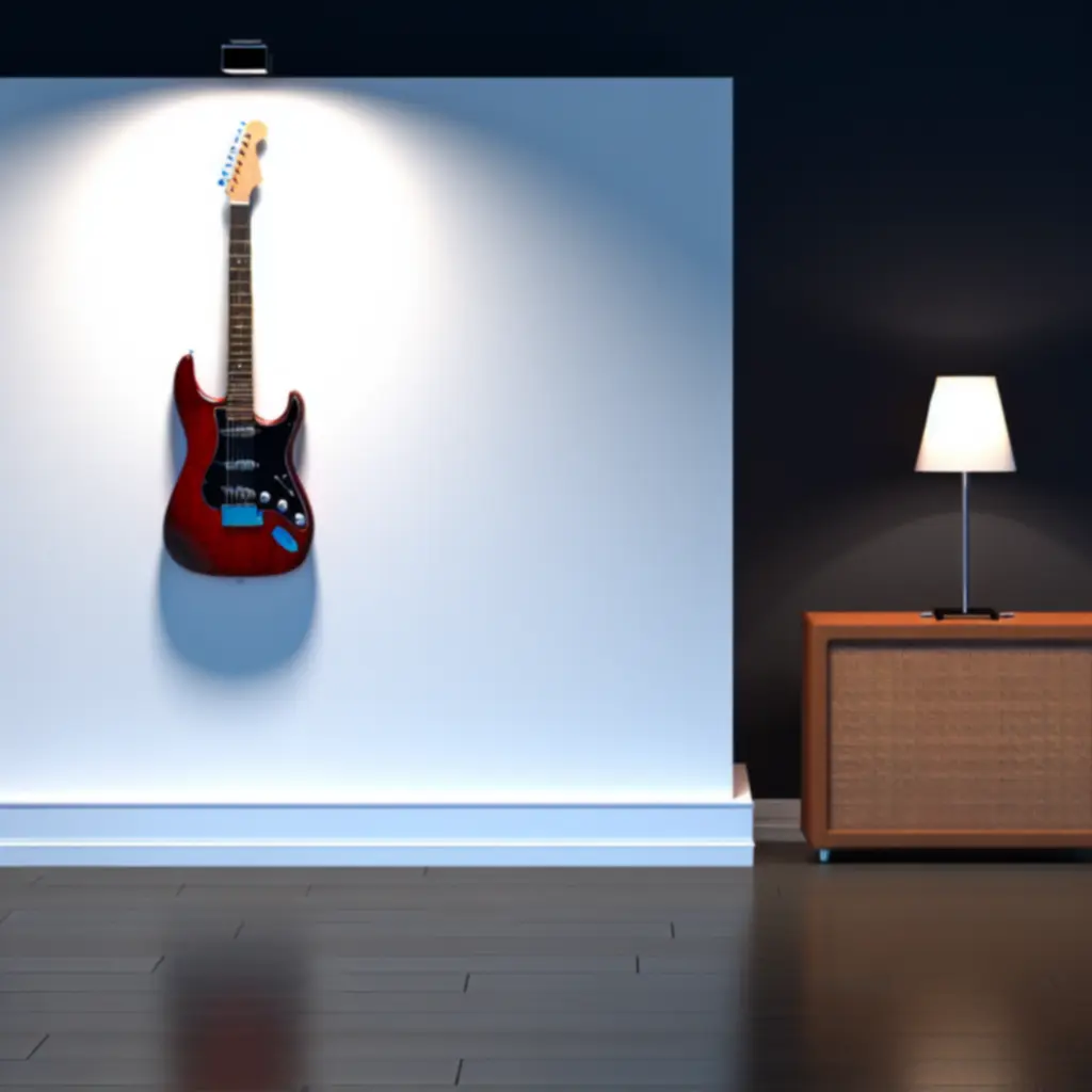 Premium electric guitar on display stand