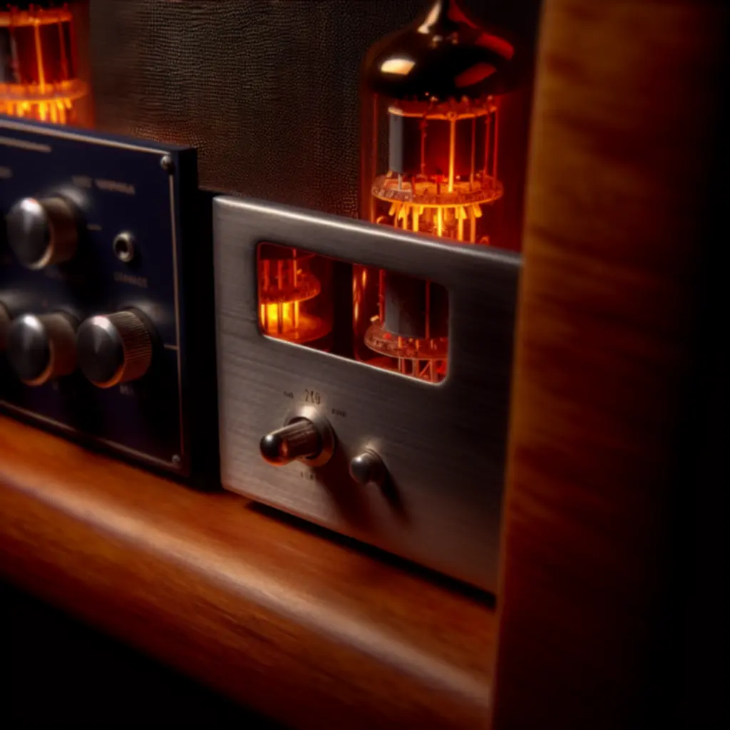 Vintage tube amplifier with warm glow